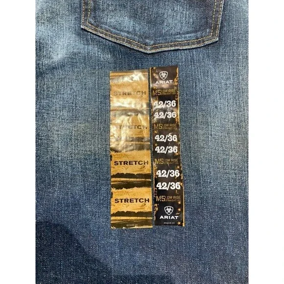 Ariat M5 Mens 42X36 Low Rise Straight Western Dark Blue Durham Denim Jeans